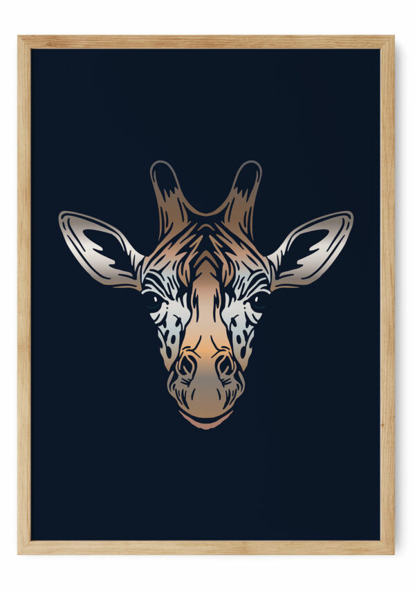 Plakat-med-illustration-af-en-giraf Giraffen