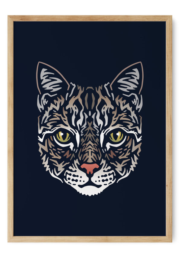 Plakat-med-illustration-af-en-kat Katten