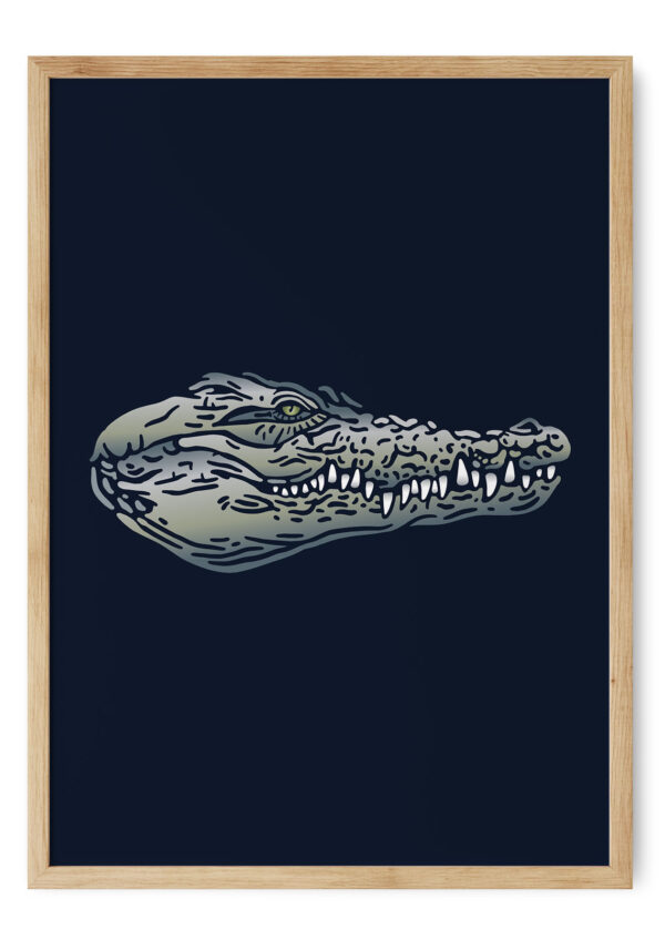 Plakat-med-illustration-af-en-krokodillen Krokodillen
